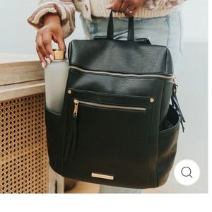 Poppy & Peonies Commuter Backpack Black